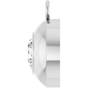 14K White Gold 4 mm Round 1/4 CT Natural Diamond Bezel-Set Dangle