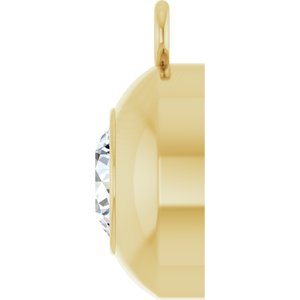 14K Yellow Gold 4 mm Round 1/4 CT Lab-Grown Diamond Bezel-Set Dangle