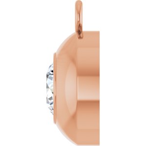 14K Rose Gold 4 mm Round 1/4 CT Natural Diamond Bezel-Set Dangle