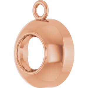 10K Rose Gold 4 mm Round Bezel-Set Dangle