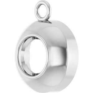 10K White Gold 4 mm Round Bezel-Set Dangle