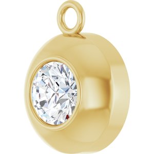 14K Yellow Gold 4 mm Round 1/4 CT Lab-Grown Diamond Bezel-Set Dangle