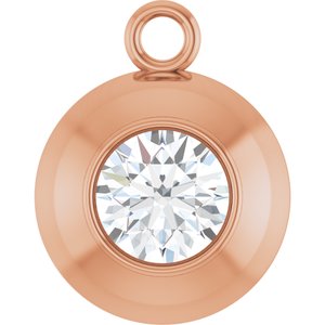 14K Rose Gold 4 mm Round 1/4 CT Lab-Grown Diamond Bezel-Set Dangle