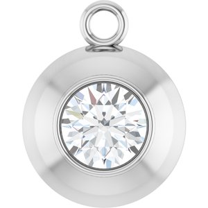 Platinum 4 mm Round 1/4 CT Natural Diamond Bezel-Set Dangle