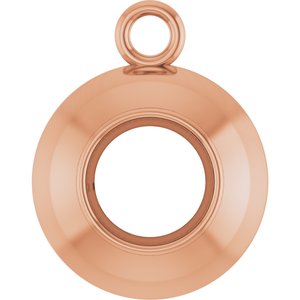 18K Rose Gold 4 mm Round Bezel-Set Dangle