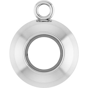 10K White Gold 4 mm Round Bezel-Set Dangle