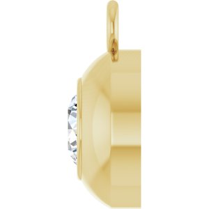 14K Yellow Gold 3.5 mm Round 1/6 CT Natural Diamond Bezel-Set Dangle