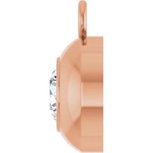 14K Rose Gold 3.5 mm Round 1/6 CT Natural Diamond Bezel-Set Dangle