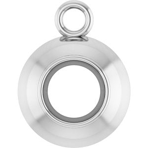 10K White Gold 3.5 mm Round Bezel-Set Dangle