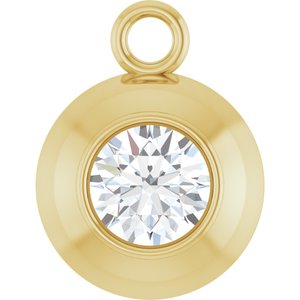 14K Yellow Gold 3.5 mm Round 1/6 CT Lab-Grown Diamond Bezel-Set Dangle