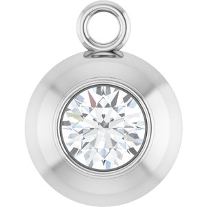 Platinum 3.5 mm Round 1/6 CT Lab-Grown Diamond Bezel-Set Dangle