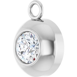 Platinum 3.5 mm Round 1/6 CT Natural Diamond Bezel-Set Dangle