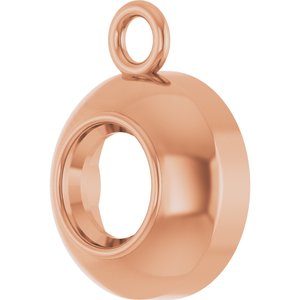10K Rose Gold 3.5 mm Round Bezel-Set Dangle