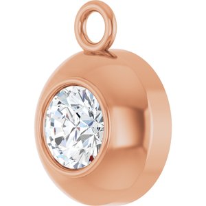 14K Rose Gold 3.5 mm Round 1/6 CT Lab-Grown Diamond Bezel-Set Dangle
