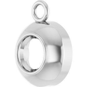 10K White Gold 3.5 mm Round Bezel-Set Dangle