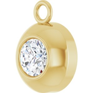 14K Yellow Gold 3.5 mm Round 1/6 CT Lab-Grown Diamond Bezel-Set Dangle