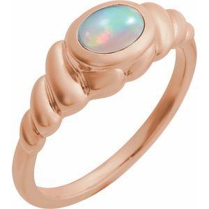 14K Rose Gold Natural Ethiopian Opal Ring
