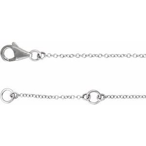 14K White Gold 1/5 CTW Natural Diamond Double Sideways Cross 16-18" Necklace