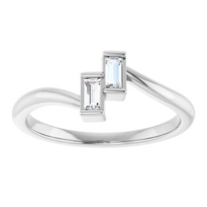 Platinum 1/8 CTW Natural Diamond Two Stone Ring