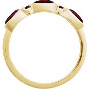 14K Yellow Gold Natural Mozambique Garnet & Natural Mozambique Garnet Stackable Ring