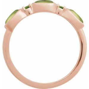 14K Rose Gold Natural Peridot & Natural Peridot Stackable Ring