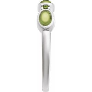Sterling Silver Natural Peridot & Natural Peridot Stackable Ring