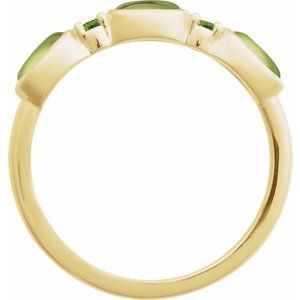 14K Yellow Gold Natural Peridot & Natural Peridot Stackable Ring