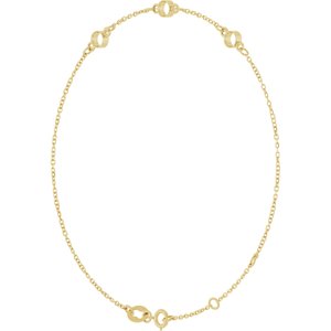 14K Yellow Gold 3 mm Round 3-Stone Bezel-Set 6 1/2-7 1/2" Bracelet Mounting – image 4