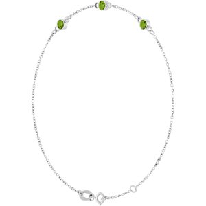 Sterling Silver Natural Peridot Bezel-Set 3-Stone 6 1/2-7 1/2" Bracelet – image 2