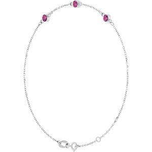 Sterling Silver Natural Pink Tourmaline Bezel-Set 3-Stone 6 1/2-7 1/2" Bracelet – image 2