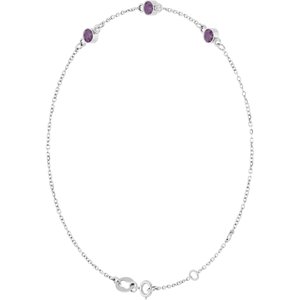 Sterling Silver Lab-Grown Alexandrite Bezel-Set 3-Stone 6 1/2-7 1/2" Bracelet – image 2