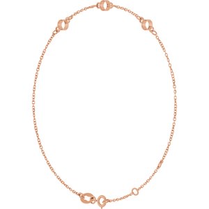 14K Rose Gold 3 mm Round 3-Stone Bezel-Set 6 1/2-7 1/2" Bracelet Mounting – image 4