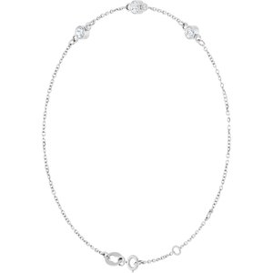 Sterling Silver Natural White Sapphire Bezel-Set 3-Stone 6 1/2-7 1/2" Bracelet – image 2