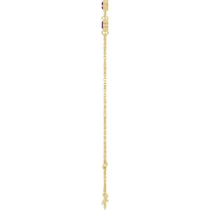 14K Yellow Gold Natural Amethyst Bezel-Set 3-Stone 6 1/2-7 1/2" Bracelet – image 3