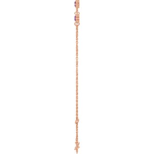 14K Rose Gold Natural Amethyst Bezel-Set 3-Stone 6 1/2-7 1/2" Bracelet – image 3