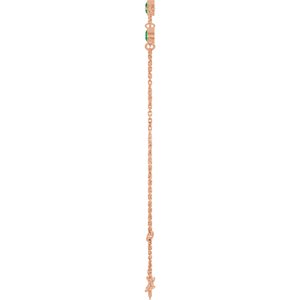 14K Rose Gold Lab-Grown Emerald Bezel-Set 3-Stone 6 1/2-7 1/2" Bracelet – image 3