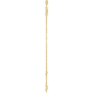 14K Yellow Gold 3 mm Round 3-Stone Bezel-Set 6 1/2-7 1/2" Bracelet Mounting – image 6