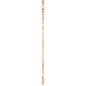 14K Rose Gold Lab-Grown Blue Sapphire Bezel-Set 3-Stone 6 1/2-7 1/2" Bracelet – image 3