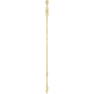14K Yellow Gold Natural Aquamarine Bezel-Set 3-Stone 6 1/2-7 1/2" Bracelet – image 3