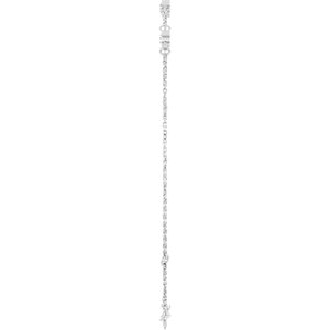14K White Gold Natural White Sapphire Bezel-Set 3-Stone 6 1/2-7 1/2" Bracelet – image 3