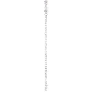 14K White Gold Lab-Grown Alexandrite Bezel-Set 3-Stone 6 1/2-7 1/2" Bracelet – image 3