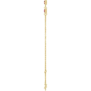 14K Yellow Gold Lab-Grown Ruby Bezel-Set 3-Stone 6 1/2-7 1/2" Bracelet – image 3