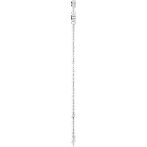 Sterling Silver Natural Amethyst Bezel-Set 3-Stone 6 1/2-7 1/2" Bracelet – image 3