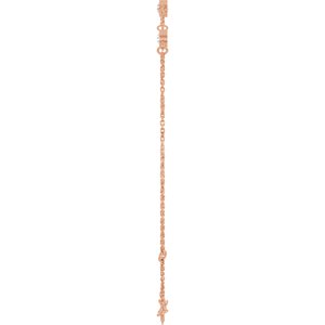 14K Rose Gold Natural White Sapphire Bezel-Set 3-Stone 6 1/2-7 1/2" Bracelet – image 3