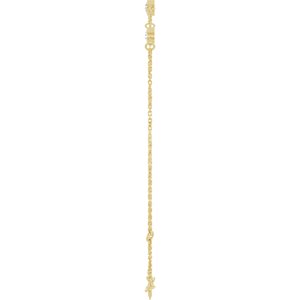 14K Yellow Gold Natural White Sapphire Bezel-Set 3-Stone 6 1/2-7 1/2" Bracelet – image 3