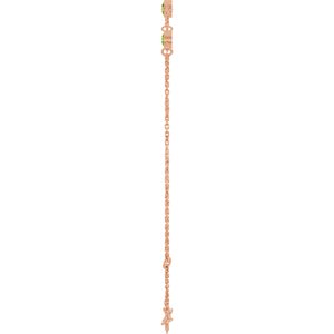 14K Rose Gold Natural Peridot Bezel-Set 3-Stone 6 1/2-7 1/2" Bracelet – image 3