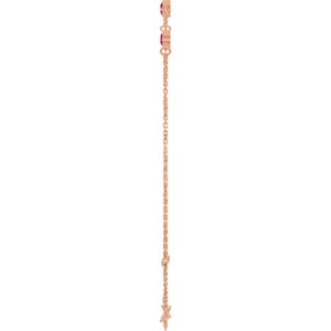 14K Rose Gold Natural Ruby Bezel-Set 3-Stone 6 1/2-7 1/2" Bracelet – image 3
