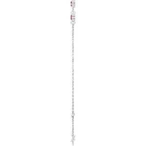 Sterling Silver Natural Ruby Bezel-Set 3-Stone 6 1/2-7 1/2" Bracelet – image 3