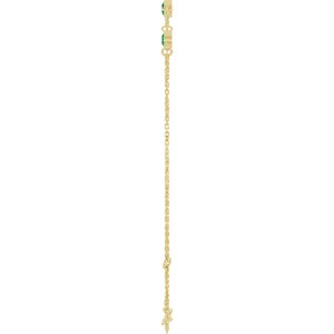 14K Yellow Gold Lab-Grown Emerald Bezel-Set 3-Stone 6 1/2-7 1/2" Bracelet – image 3
