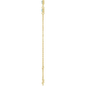 14K Yellow Gold Natural Blue Zircon Bezel-Set 3-Stone 6 1/2-7 1/2" Bracelet – image 3